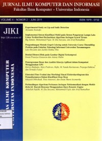 Jurnal ilmu komputer dan informasi : journal of computer science and information (Jurnal vol. 4, no. 2, tahun 2011)