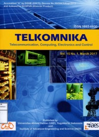 Telkomnika : telecomunication, computing, electronics and control (Jurnal vol. 15, no. 1, tahun 2017)
