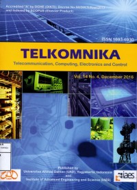 Telkomnika : telecomunication, computing, electronics and control (Jurnal vol. 14, no. 4, tahun 2016)