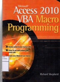 Microsoft access 2010 vba macro programming